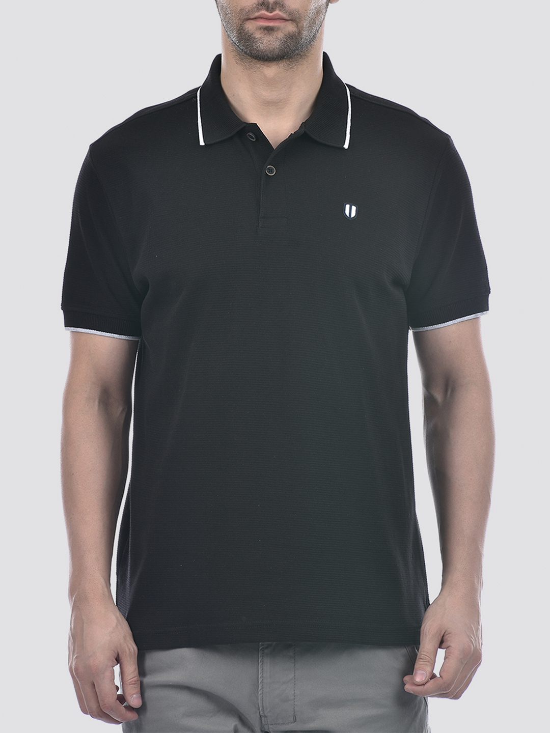 Numero Uno Men's Half Sleeve Regular Fit Black Polo T-Shirt